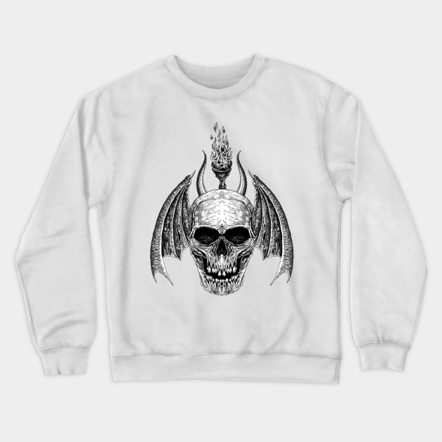 skull drawing Crewneck Sweatshirt by HornArt